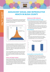 Adolescent Sexual and Reproductive Health in Busia County - African ...