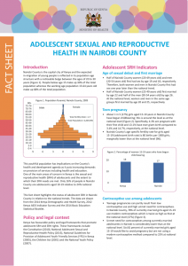 Adolescent Sexual and Reproductive Health in Nairobi County - African ...