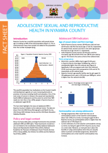 Adolescent Sexual and Reproductive Health in Nyamira County - African ...