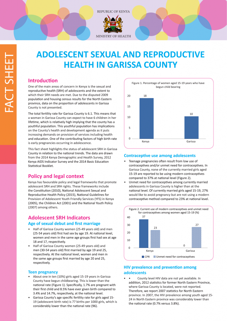 Adolescent Sexual and Reproductive Health in Garissa County - African ...