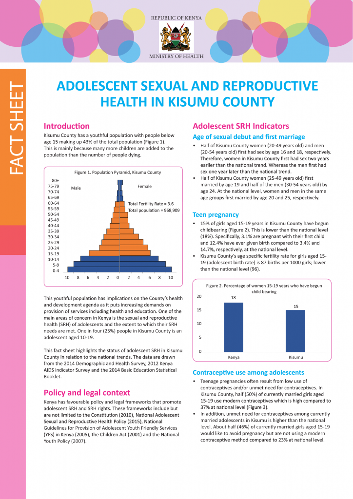 Adolescent Sexual And Reproductive Health In Kisumu County African