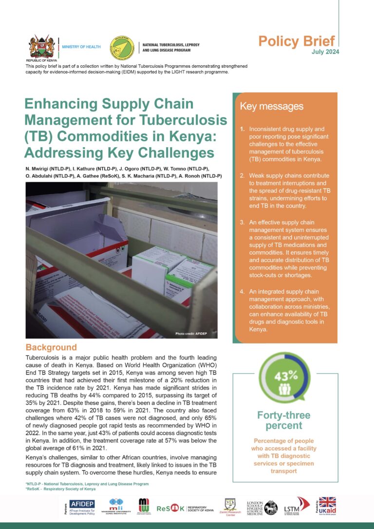 Enhancing Supply Chain Management for Tuberculosis (TB) Commodities in ...